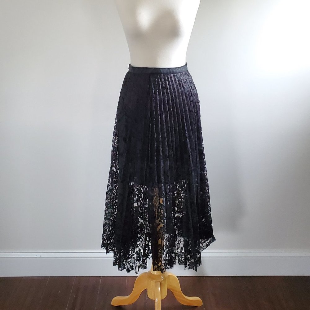 Free People High-Waisted Lace Skirt, Black